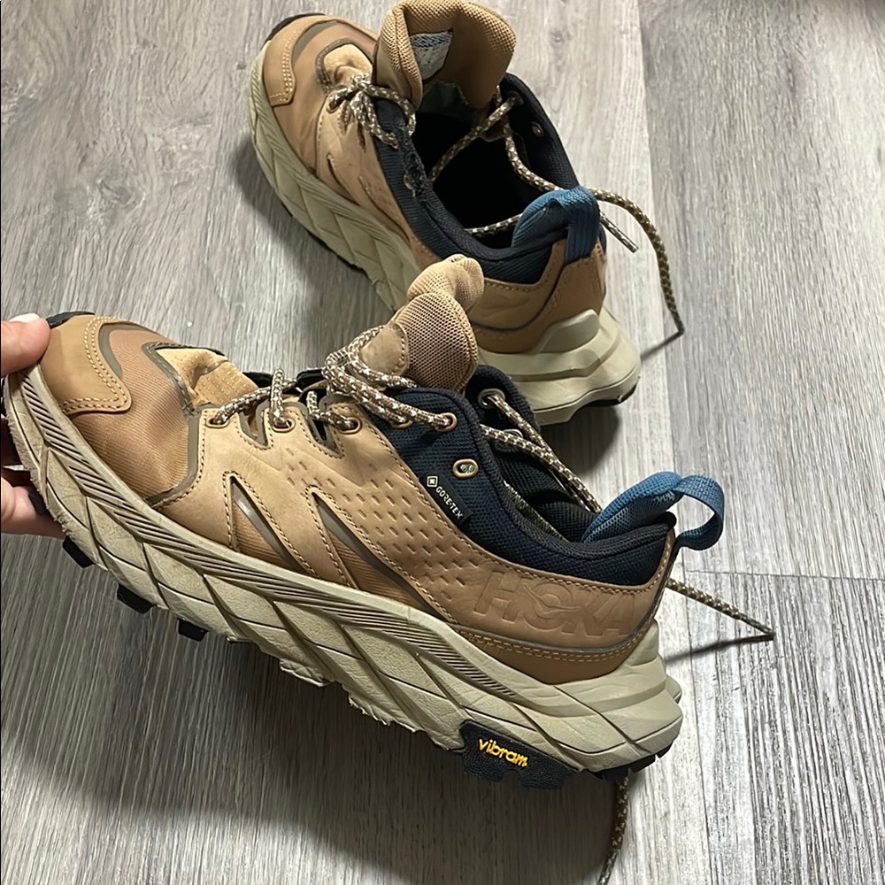 Hoka Tan and Navy Athletic Trail Shoes - Picture 5 of 6